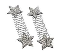 PENIKOKO 2 pièces Épingles Cheveux Invisibles Étoiles Colorées Argentées pour Variées Fixation Rapide et Design Ludique