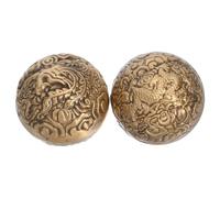 PENIKOKO 2 Pièces Fitness Hand Balls Brass Dragon Phoenix Pattern Sensory Exercise Balls For Hand Strength Stress Relief