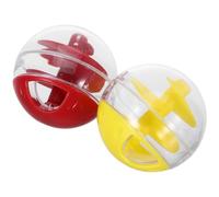 PENIKOKO 2 Pièces Lot de 2 Distributeurs Interactifs pour Chats Jouets Puzzle Éducatifs en Plastique Rouge et Jaune, Mangeoire Lente pour Chat D’intérieur, Stimule L’Intelligence et