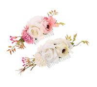 PENIKOKO 2 Pièces Peigne à Cheveux Floral pour Mariage Lot de Accessoires Décoratifs Élégants pour Mariées pour Photos Bord de Mer et Fêtes