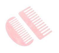 PENIKOKO 2 pièces Peignes Acétate pour Cheveux avec Dents Larges Accessoires Éléants Anti-glisse Lot Rose à Motifs Marbrés pour Filles et Cheveux Bouclés