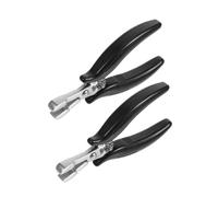 PENIKOKO 2 Pièces Pince à Extensions de Cheveux Outil Professionnel avec Poignée Antidérapante Chromée Pince Polyvalente pour Pose et Retrait Micro-anneaux Nano et Tape-in Usage Salon et