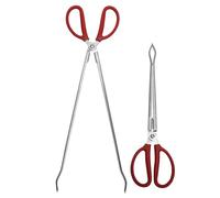 PENIKOKO 2 pièces Pince Ramasse Ordures Longue Inoxydable Courbée Outil Pratique pour Ramasser Écrevisses Crabes Poissons et Déchets Extérieur