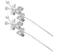 PENIKOKO 2 Pièces Retro Butterfly Flower Hairpin Sticks For Women Chinese Ancient Style Hair Accessories For Traditional And Modern Looks