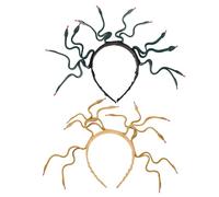 PENIKOKO 2 pièces Serre-tête Serpent Égyptien Medusa Flexible pour Costume Carnaval Halloween Accessoires Cosplay Couronne Reine Vert Foncé et Or Terreux