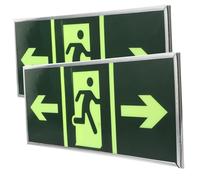 PENIKOKO 2 Pièces Stickers Lumineux de Sortie Autoadhésifs Indicateur Évacuation Sécurisé Lumineux Signalisation de Sortie Phosphorescente pour Sol Murs et Portes