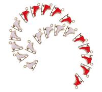 PENIKOKO 20 Pièces Charm Résistant aux Rayures, pour Création de Bijoux Patin à Roulettes en Alliage de Zinc Rouge et Blanc et Fournitures D'artisanat