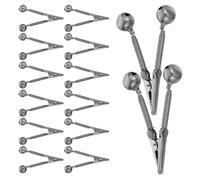 PENIKOKO 20pcs Cloches de Pêche en Fer Argenté avec Clip Crocodile pour Canne à Pêche Alerte Sonore Stable Nocturne en Mer