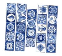 PENIKOKO 24 pièces Stickers Carrelage Autocollants Salle de Bain Vintage Auto-adhésifs Étanches Décoratifs Pour Cuisine et Sol