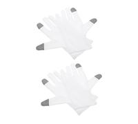 PENIKOKO 2paires Gants De Nuit Hydratants Coton Avec Lotion Intégrée De Design Tactile à Deux Doigts Pour Mains Sèches Et Beauté Pour Sommeil Soins Peau