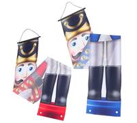 PENIKOKO 2pièces Couplet de Porte de Noël Bannières Décoratives à Suspendre Fournitures pour Fête Hiver Motifs Casse-noisette et Soldats