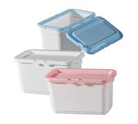 PENIKOKO 3 pièces Boîte de Rangement Lessive avec Couvercles Bac à Perles de Lavage PP Solide Organisateur Buanderie Portable pour Capsules de Lavage Design Moderne et
