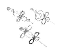 PENIKOKO 3 Pièces Épingle à Cheveux Vintage Alliage Métal Argenté Rétro Ornements Chinois Traditionnels Accessoires Solides pour Coiffures Chignons et Mariages