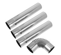 PENIKOKO 3 pièces Évacuation Fumée Inox avec Coude Adaptable pour Chauffe Eau Tube Droit Acier Inoxydable Raccord Conduit Cheminée Sécurisé et Pratique