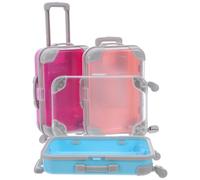 PENIKOKO 3 Pièces Mini Valise Coffret Cadeau Boîtes Plastique Résistantes pour Bijoux Voyage Bonbons Rangement Portable Rose Bleu Fuchsia