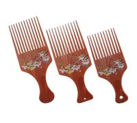 PENIKOKO 3 pièces Peigne Coiffant Vintage Antistatique Dents Larges et Longues pour Cheveux Épais Bouclés et Crépus Adapté Hommes Femmes Facile à Manipuler et Portable