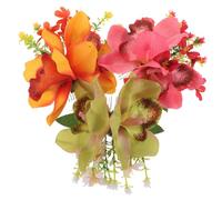 PENIKOKO 3 Pièces Peignes à Cheveux Hawaïens avec Orchidée Artificielle Épingles Latérales Légères et Durables Accessoires pour Mariage Plage et Fêtes Estivales