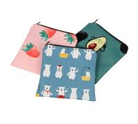 PENIKOKO 3 pièces Pochette Hygiénique Imperméable Petite Multifonction pour Rangement Serviettes Périodiques Cartes et Monnaie Set Motifs Mignons pour Filles