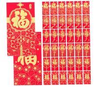 PENIKOKO 36 Pièces Envelopes Traditional Chinese Year Luck Money Bags With Auspicious Fu Characters For Festival Celebration