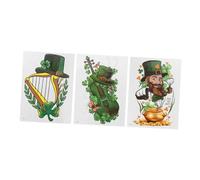 PENIKOKO 3pièces Autocollants Pour Meuble Saint-patrick Décorations De Fête Irlandaise Étiquette Saint-patrick Manchettes Autocollant Pour Fêtes Et