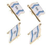 PENIKOKO 4 Pièces broche Israël bijoux drapeau national épingle de veste de costume épingles de badge insigne de sac à épinglette du drapeau israélien souvenir israélien alliage