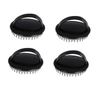 PENIKOKO 4 pièces Brosse de Massage Chevelu Ergonomique Brosse Shampoing avec Picots Doux Soin Spa Du Chevelu Soulagement Démangeaisons Brosses Coiffure Confortables Noires