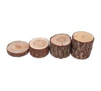 PENIKOKO 4 Pièces Décorations Rondins Bois pour Cage à Hamster Mini Stumps Naturels pour Habitat Animalier Accessoires Rustiques pour Petits Animaux Décor Créatif