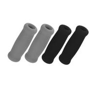 PENIKOKO 4 Pièces Lot de Poignées Mousse Antidérapantes pour Canne et Béquille Confort Ergonomique Protection pour Personnes Âgées et Handicapées Accessoires de Rechange Noir et Gris