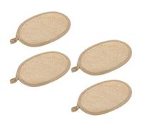 PENIKOKO 4 Pièces Lot de Tampons Exfoliants Loofah Naturel pour Corps et Visage Gommage Doux Grip Renforcé Adapté pour Femmes et Hommes Soin Complet Peau
