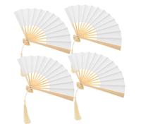 PENIKOKO 4 Pièces Mini Éventails Pliants pour Poupées Petits Éventails à Main Portables Accessoires Photo Décoratifs Pliables Papier pour Poupées Compact et Facile à Transporter