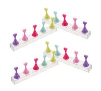 PENIKOKO 4 Pièces Mini Nail Practice Stand Magnetic Acrylic Holder Candy Colors Portable Nail Art Display For DIY Home And Salon Use