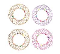 PENIKOKO 4 Pièces Panier Fleur Mandala Éducatif Fil Métallique Multifonctionnel Relaxant et Compact Variété de Formes pour Activités Manuelles et Développement Cognitif