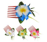 PENIKOKO 4 Pièces Pinces à Cheveux à Petites Fleurs Accessoires Cheveux Hawaïens Bijoux Plage Lot de Peignes Fleuris pour Coiffure Mariage Vacances