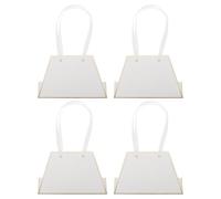 PENIKOKO 4 pièces Pochettes Cadeau Fleur Trapezoïdales avec Poignées Doubles Papier Décoratif pour Bouquet Emballage Élégant et Portable pour Offrir des Fleurs