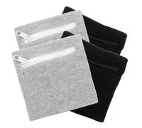 PENIKOKO 4 pièces Portefeuille Poignet Zippé Absorbant Pochette Polyvalente pour Sport et Usage Quotidien Noir et Gris Rangement Sécurisé Clés et Petits Objets