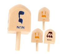 PENIKOKO 4 Pièces Set de Toupies Hanukkah Dreidels Colorées Lettres Hébraïques Jouets Fidget pour Garçon Fille Améliorant Concentration et Motricité Fine