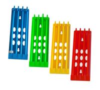 PENIKOKO 4 pièces Support de Rangement pour Anneaux Volaille Organiseur Plastique pour Bagues Pigeons Perroquets et Poulets Lot de Supports Colorés Bleu Rouge pour et Identification