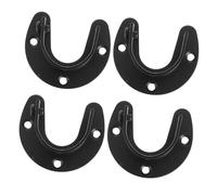 PENIKOKO 4 pièces Support Tringle Rideaux Acier Inoxydable Lot de Supports Muraux Robustes pour Penderie et Rideaux Lourds Installation Facile et Finition Noire