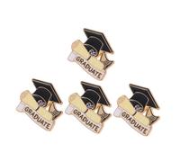 PENIKOKO 4pièces Broche Émaillée Métal Insigne De Remise De Diplôme Forme De Chapeau De Bachelier Accessoire Festif Pour Célébration De Graduation Pour Événements Scolaires Et