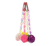 PENIKOKO 5 Pièces Jouets à Mâcher pour Perroquets avec Rotin Tressé et Bandes Accessoires Suspendus pour Cages Doiseaux Jouets Interactifs pour Perruches et Petits Oiseaux Durable et Facile