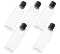 PENIKOKO 5 pièces Lot de Flacons Transparents avec Bouchons à Pression Bouteilles Rechargeables pour Shampoing Lotion et Crème Conformes Aux Normes Aériennes Légères et Pratiques pour
