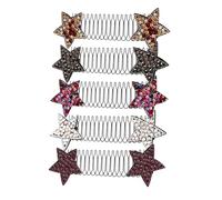 PENIKOKO 5 pièces Peigne Étoile Invisible Accessoires Cheveux Pinces Peigne Sans Trace pour Frange et Chignon Multi- Jaune Noir Outils Coiffure Sécurisant et Confortable