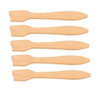 PENIKOKO 5 Pièces Pelle applicateur de masque de boue spatule de maquillage petite outil de spatule pour masque facial de mélange pour le visage cuillère pour le visage en bois Brun