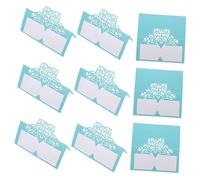 PENIKOKO 50 pièces Cartes de Place Amour Découpées Bleu Carte de Nom Vintage Créative pour Mariage Fête Table