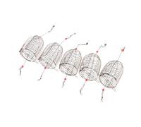 PENIKOKO 6 Pièces Cage Appâts Acier Inoxydable Piège Appâts Poisson Medium Rouge Matériel Carpe avec Ressorts pour Leurre Portable et pour Truite Écrevisse et Crevette
