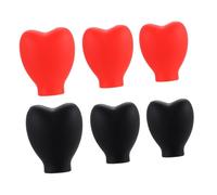 PENIKOKO 6 Pièces Couvercles Silicone pour Pinceaux de Maquillage Protection des Pinceaux Cosmétiques Ensemble de Rouge et Noir Accessoire Pratique pour Voyage et Rangement