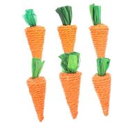PENIKOKO 6 Pièces Jouet Carotte Tissée pour Hamster Lot de Jouets à Mâcher pour Lapin Et Petit Animal pour Dents