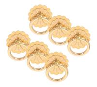 PENIKOKO 6 pièces Lot de Poignées Anneau Laiton Antique Vintage pour Commodes Armoires Meubles de Cuisine Style Rétro Doré avec Vis