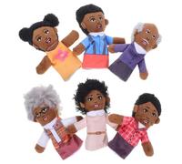 PENIKOKO 6 pièces Set de Marionnettes à Doigts Famille Peluche Confortable pour Garçon Fille Jouets Éducatifs pour Histoires et Jeux Imagination Maison École Cadeau Anniversaire
