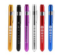 PENIKOKO 6pièces Lot de Stylo LED Penlight Réutilisable avec Jauge Pupillaire Lampe de Poche pour Étudiants Couleurs Aléatoires Compact et Léger Usage Médical et Scolaire Couleur Aléatoire
